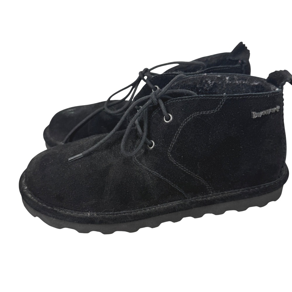 Bearpaw Skye Black Suede Wool Blend Lined Chukka Boots Womens 9 Gorpcore Indie